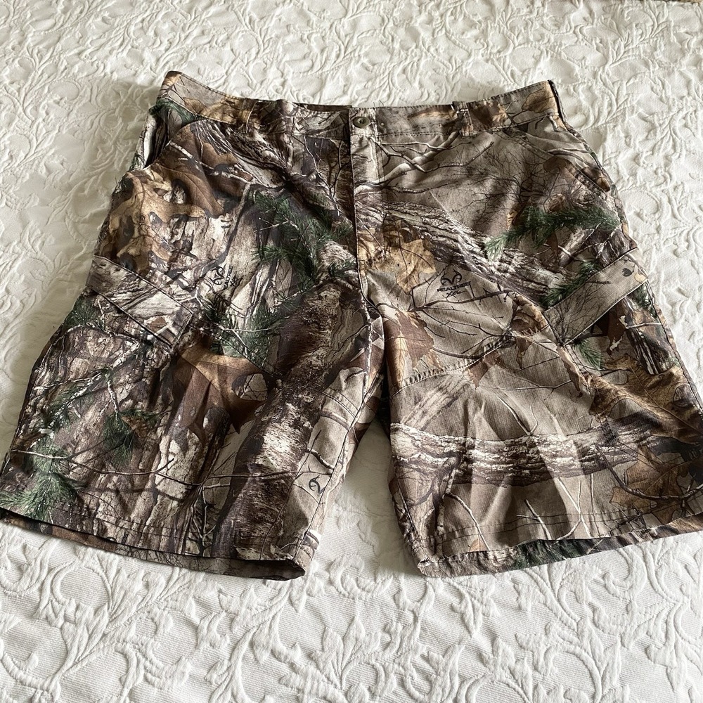 Realtree Camo Cargo Lightweight Polyester Shorts - Men L x 10 Pockets M560197